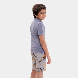 Golf Logo Boys Gray Polo T-Shirts