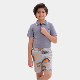 Golf Logo Boys Gray Polo T-Shirts