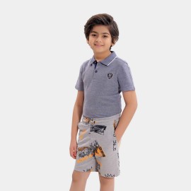 Golf Logo Boys Gray Polo T-Shirts