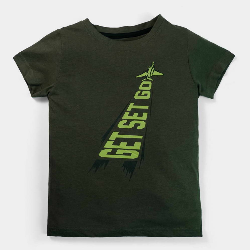 Gets Set Go Boys Green T-Shirts