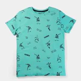 Skaters Only Boys Light Green T-Shirts
