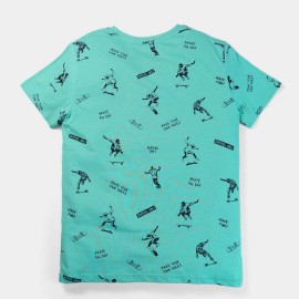 Skaters Only Boys Light Green T-Shirts
