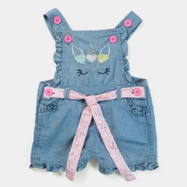 So Nice Infants & Girls Ice Blue Dungarees