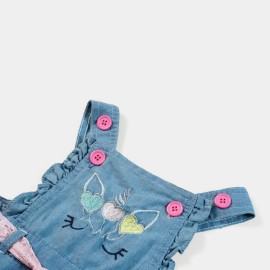 So Nice Infants & Girls Ice Blue Dungarees