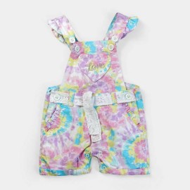 So Nice Infants & Girls Multi Color Love Dungarees