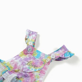 So Nice Infants & Girls Multi Color Love Dungarees