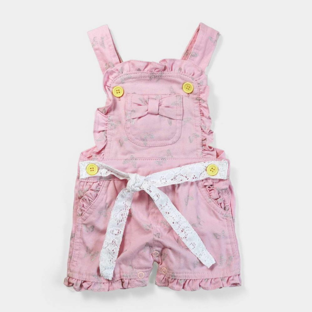 So Sweet Butterflies Infants & Girls Pink Dungaree
