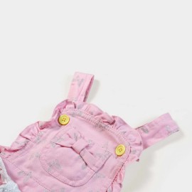 So Sweet Butterflies Infants & Girls Pink Dungaree