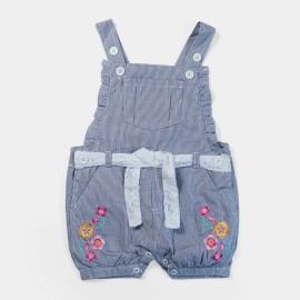 So Cute Infants & Girls Gray Lining Dungarees