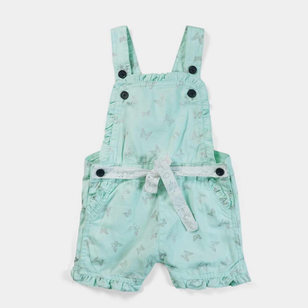 So Cute Infants Light Green Dungarees