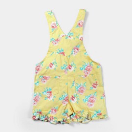 So Sweet Floral Girls Yellow Dungarees