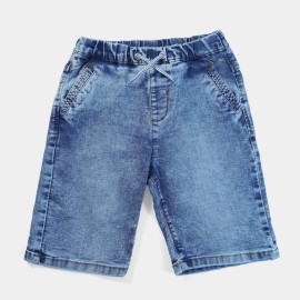 Cross Pockets Boys Ice Blue Shorts