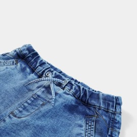 Cross Pockets Boys Ice Blue Shorts