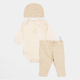 Welcome Infants Brown off White 3pcs Rompers and Body suits