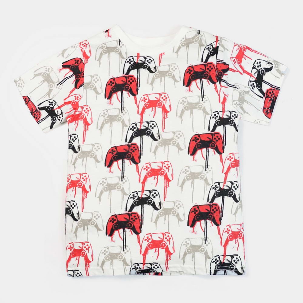 Game Pad Boys White T-Shirts