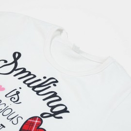 Smiling-Girls-Black-White-Lining-T-Shirts