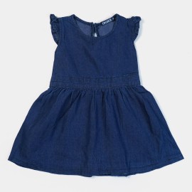 Denim Girls Navy Blue Frock and Dresses
