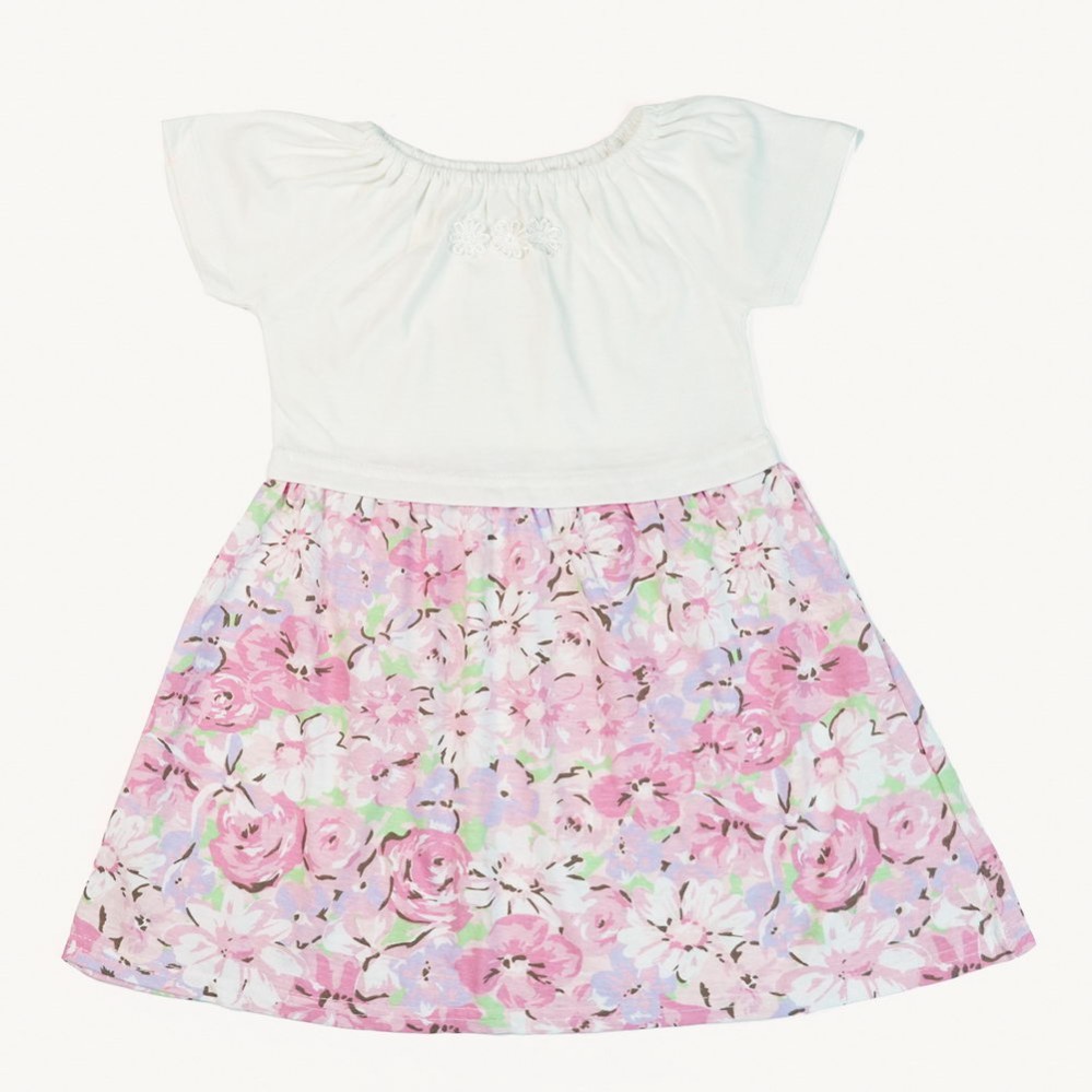 Floral Girls Pink & White Frock and Dresses