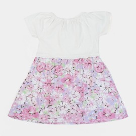 Floral Girls Pink & White Frock and Dresses