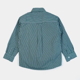 Casual Shirts Boys Green & White Check Casual Shirts