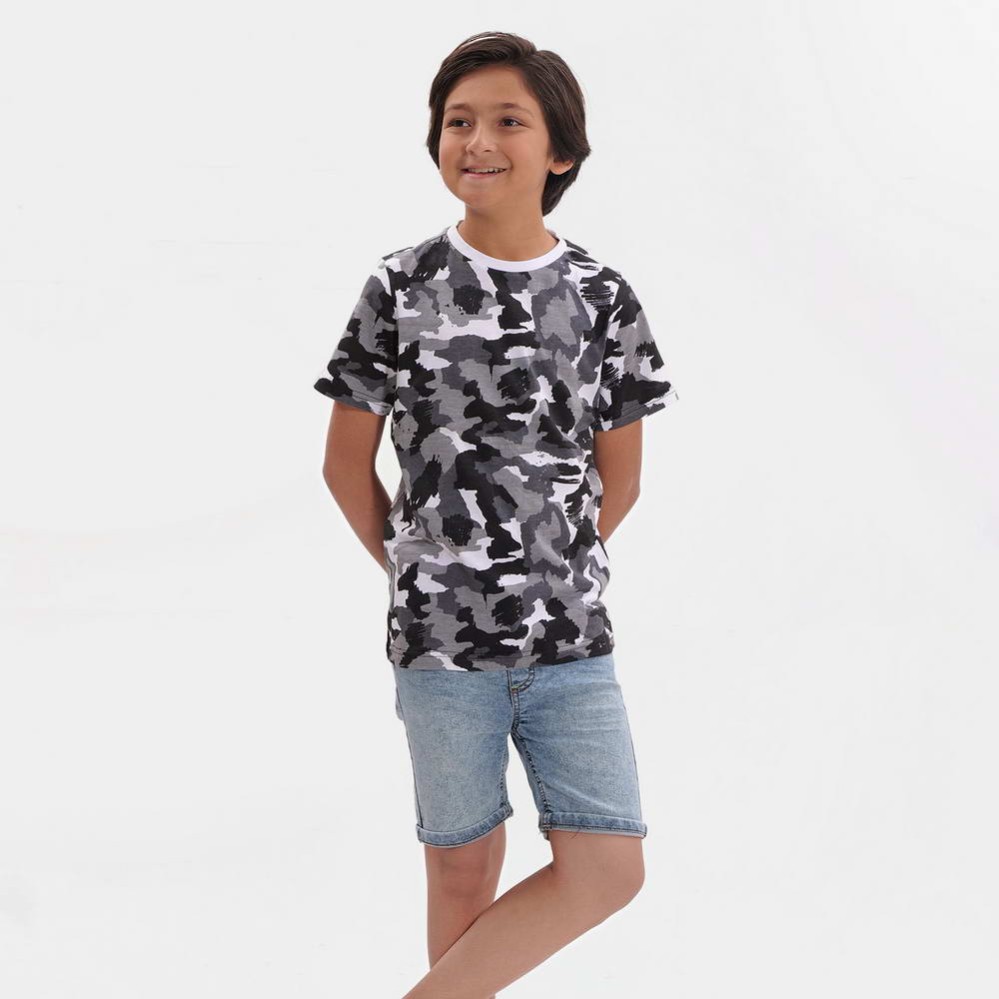Gray Camo Boys Army T-Shirts