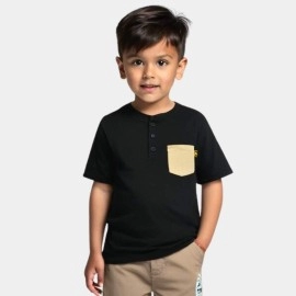 Front Pocket Boys Black T-Shirts