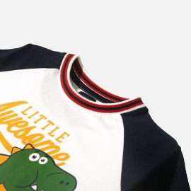 Little Awesome Blue and White T-Shirts