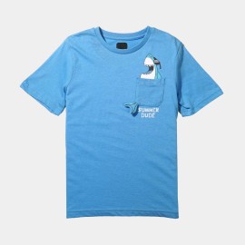 Summer Dude Pocket Infants Light Blue T-Shirts