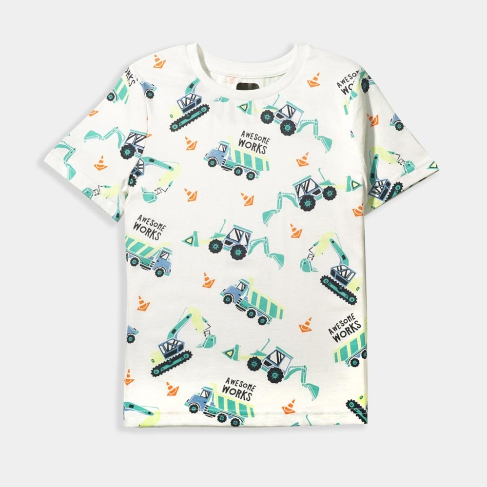 Awesome Work Boys White T-Shirts Awesome Work Boys White T-Shirts