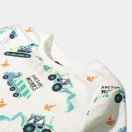 Awesome Work Boys White T-Shirts