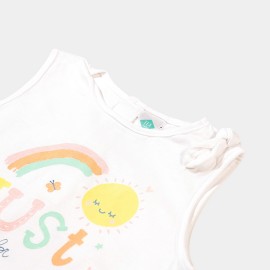 Rainbow sun Girls White T-Shirts