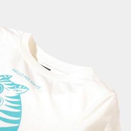 Hello Holiday Girls Off White T-Shirts