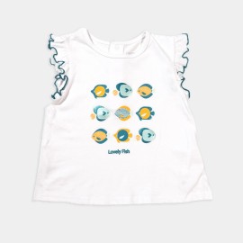 Lovely Fish Infants | Girls White T-Shirts