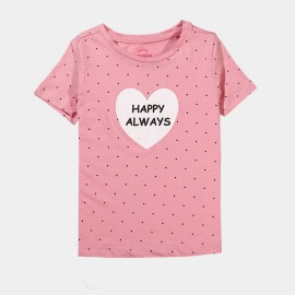 Happy Always Girls Pink T-Shirts