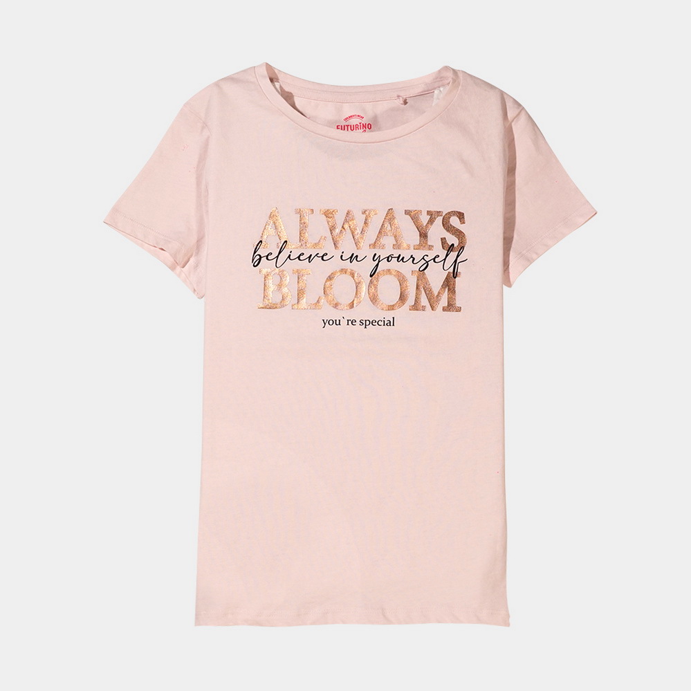 Always Bloom Girls Light Pink T-Shirts
