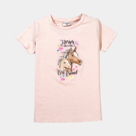 Best Friends Girls Pink T-Shirts