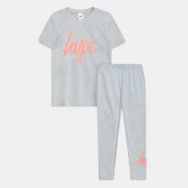 2Piece-Girls-Gray-T-Shirt-And-Leggings-Set