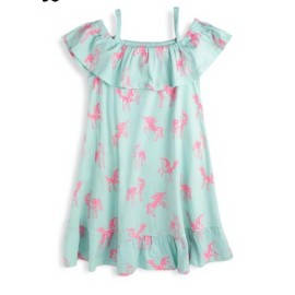 Flamingo Girls Light Green Frock and Dresses