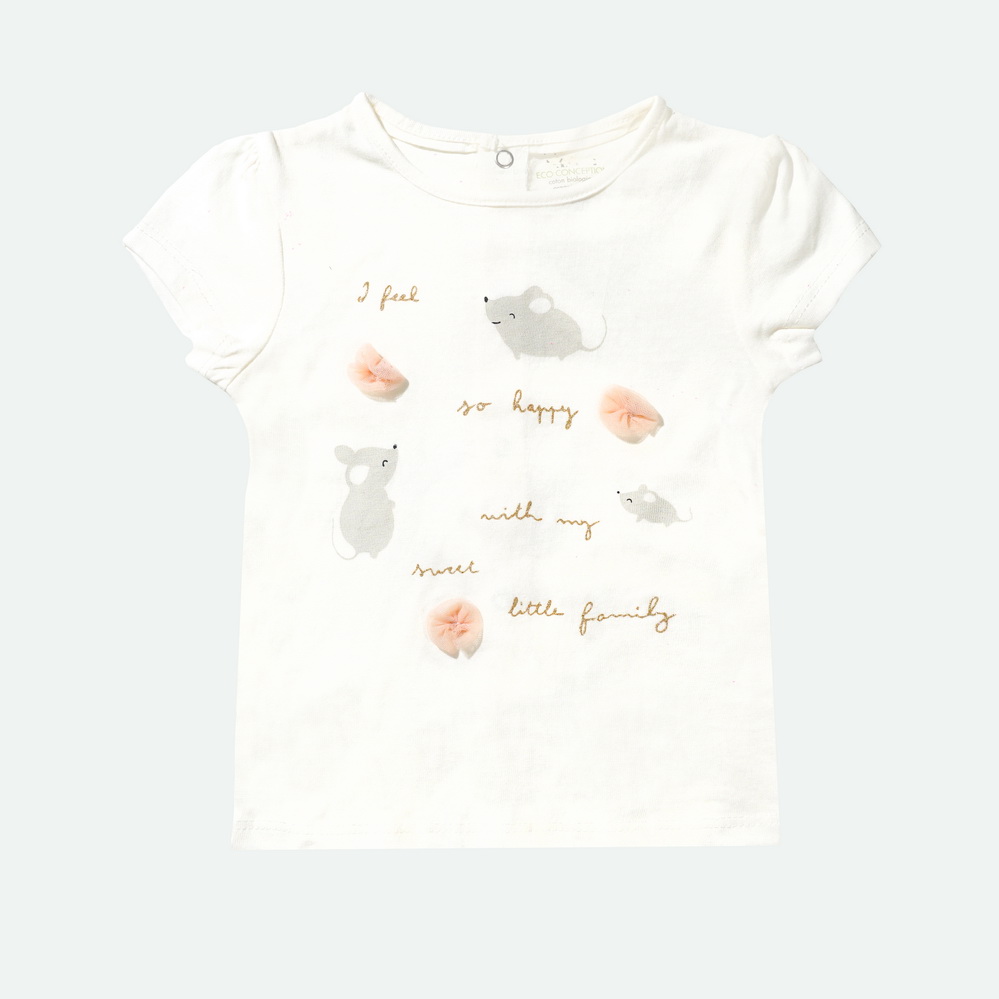 Happy Mice Infants Off White T-Shirts