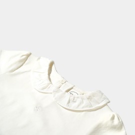 Ruffle Neckline Girls White Frock and Dresses