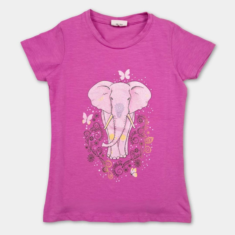 Elephant-Girls-Pink-T-Shirts