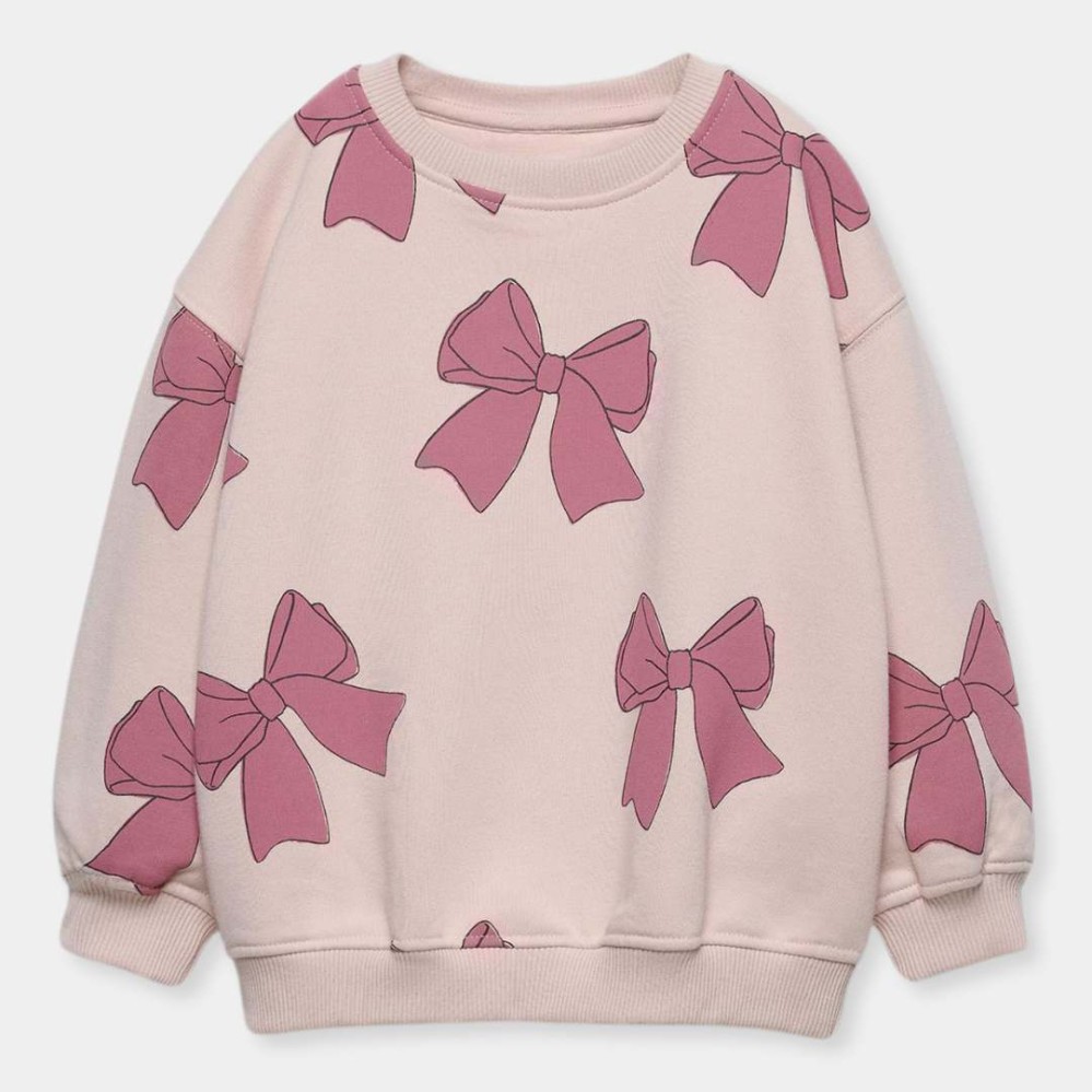Pink_Bow_Infants_Girls_Off_White_Sweetshirts Pink_Bow_Infants_Girls_Off_White_Sweetshirts