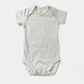 Infants-White-Blue-Lining-Rompers-Body-Suit