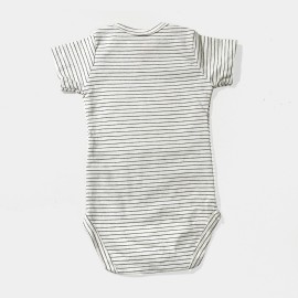 Infants-White-Blue-Lining-Rompers-Body-Suit