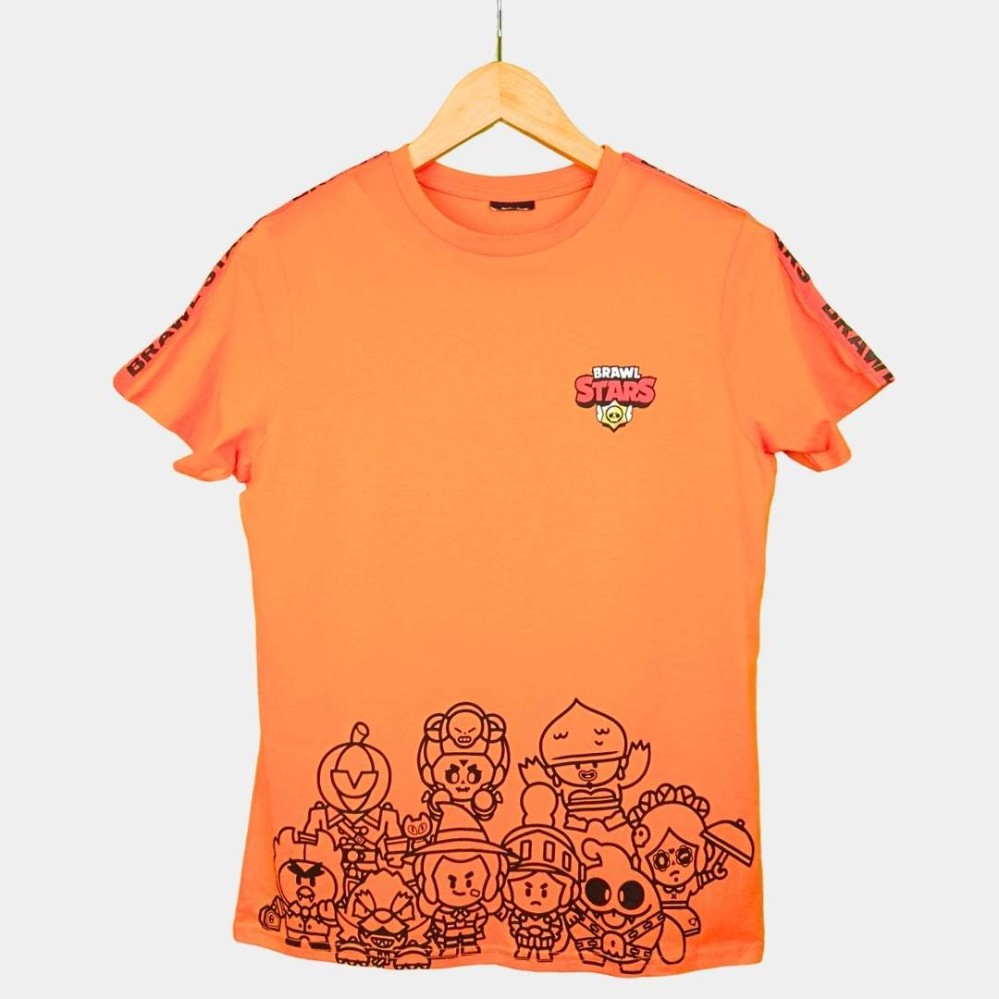 Brawl-Stars-Mens-Orange-T-Shirts