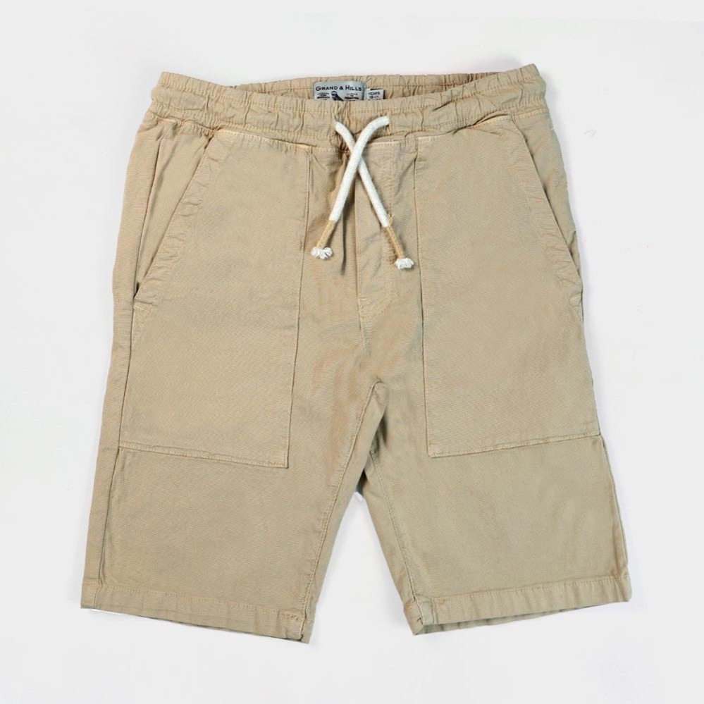 Flap Pockets Boys Light Brown Shorts