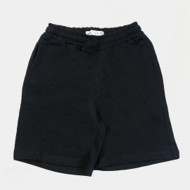 Straight Pockets Boys Black Shorts