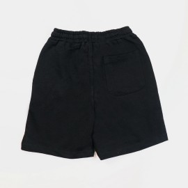 Straight Pockets Boys Black Shorts